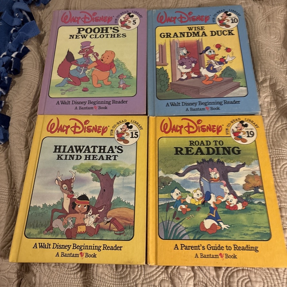 Walt Disney Fun To Read Library Beginning Reader Books Vintage Lot of 4